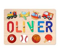 Puzzle di nome personalizzato per bambini, puzzle di nome in legno per bambini da 1 a 3 anni, regali per bambini per il primo compleanno (normal)