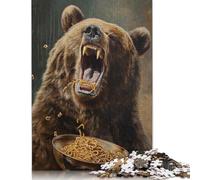 Puzzle di noodles Ramen Angry Bear, giocattoli di decompressione, puzzle rettangolare di carta per bambini e adulti dai 12 anni in su, regali di Natale 1000 pezzi (26x38 cm)