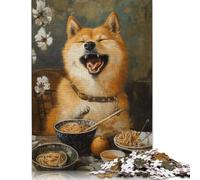 Puzzle di noodles Ramen Shiba Inu, rompicapo in cartone riciclato al 100%, per donne e uomini, regalo per la festa della mamma, 1000 pezzi (26x38 cm)