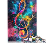 Puzzle di note musicali colorate, giochi creativi, puzzle di cartone premium per donne e uomini, regalo di compleanno 1000 pezzi (75x50 cm)