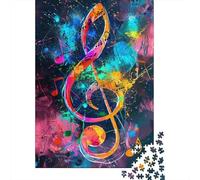 Puzzle di note musicali colorate in cartone riciclato al 100%, puzzle in cartone riciclato al 100% per bambini o bambine, regalo di Natale, 1000 pezzi (38x26 cm)