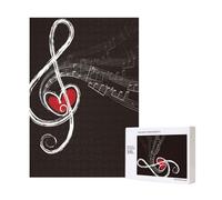 Puzzle di note musicali d'amore da 300 pezzi con scatola di imballaggio per adulti - Puzzle in legno