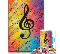 Puzzle di note musicali per adulti 1000 pezzi, gioco educativo, sfida giocattolo, ideale come regalo per tutta la famiglia, 38x26cm