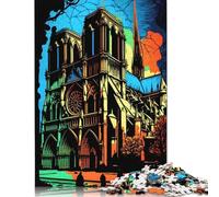 Puzzle di Notre Dame a colori di Parigi, gioco fai da te, puzzle di cartone premium per donne, uomini e bambini, regali per la festa della mamma, 1000 pezzi (75x50 cm)
