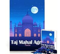 Puzzle di notte del Taj Mahal ad Agra, India, per ragazzi, 1000 pezzi, divertimento intellettuale, svago rilassante, bordi precisi, regalo perfetto (38x52cm)