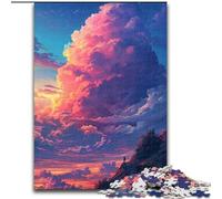 Puzzle di nuvole colorate in stile anime per adulti e adolescenti, 1000 pezzi, gioco stimolante e interazione tra genitori e figli in famiglia (50x75cm)