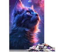 Puzzle di osservazione della nebulosa Cosmic Kitty, decorazione unica per la casa, 100% in cartone riciclato, per bambini e bambine, regali di Halloween, 1000 pezzi (26x38 cm)