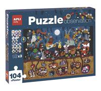 Puzzle di Osservazione Foresta 104 Pezzi - Esplora la Natura e i suoi Animali - Nouvo