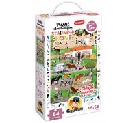 Puzzle di osservazione - scuderia con cavalli, 84 pezzi + poster