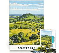 Puzzle di Oswestry Castle Hill da 1000 pezzi per adulti, gioco cognitivo per momenti di condivisione, assemblaggio di modelli, oggetto ideale per i desideri di Babbo Natale (50x75cm)