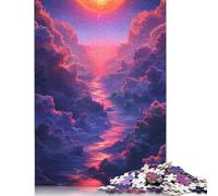Puzzle di paesaggi alieni colorati, sfida difficile, puzzle in cartone riciclato al 100% per adulti, adolescenti, regali di Halloween, 1000 pezzi (75x50 cm)