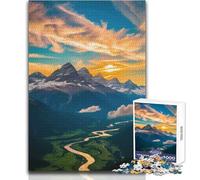 Puzzle di paesaggi montani al tramonto per adolescenti, 1000 pezzi, gioco educativo per la concentrazione mentale, idea regalo speciale commovente, dimensioni 38x52cm