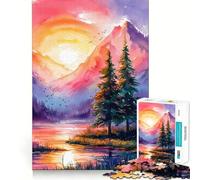 Puzzle di paesaggi naturali ad acquerello per adulti,1000 pezzi,gioco stimolante per la mente,dimensioni uniformi,pezzi precisi,ideale da portare in viaggio,gioco per allenare la mente,regalo