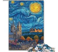 Puzzle di paesaggi urbani con cielo notturno per adolescenti, giocattoli avvincenti per la decorazione della casa, stimola l'intelligenza cerebrale (50x75cm)