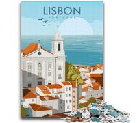 Puzzle di paesaggi urbani di Lisbona, Portogallo, per adulti e adolescenti, modelli da assemblare, ideali come regali per tutta la famiglia, adatti per 14 e 2000 pezzi (70x100cm)