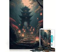 Puzzle di paesaggio giapponese antico da 1000 pezzi per adulti,gioco per migliorare la memoria,taglio di qualità professionale,attività di gruppo emozionante (50x75cm)