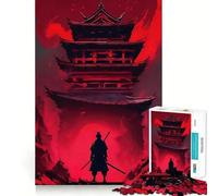 Puzzle di paesaggio giapponese con samurai per adulti, 1000 pezzi, migliora la memoria, rilassa la mente, bordo affilato, pezzo da collezione (38x52cm)