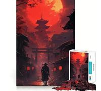 Puzzle di paesaggio giapponese con samurai per ragazzi, 1000 pezzi, stimola la memoria, favorisce momenti di serenità, taglio premium, regalo di compleanno (50x75cm)