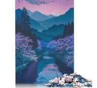 Puzzle di paesaggio giapponese dipinto, rompicapo di carta rettangolare per adulti e adolescenti, regali di Natale 1000 pezzi (75x50 cm)