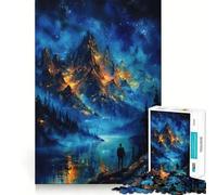 Puzzle di paesaggio montano mistico per ragazzi, 1000 pezzi, gioco di logica, divertente e rilassante, opera d'arte da collezione (38x26cm)