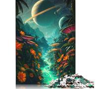 Puzzle di paesaggio onirico con fiume nella giungla aliena per adulti, 520 pezzi, puzzle in legno per adulti e adolescenti, giocattoli per la decorazione della casa, 520 pezzi (52x38 cm)