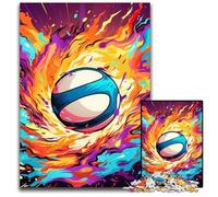 Puzzle di pallavolo colorati per adulti, 1000 pezzi, puzzle in legno, rompicapo impegnativo per adolescenti, divertente serata di giochi in famiglia, 50x75CM/19,68x29,52 pollici