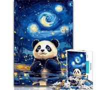 Puzzle di panda nel cielo notturno per adolescenti, 1000 puzzle, difficili da completare ma divertenti e divertenti, regalo di compleanno, regali, arte murale 38x26cm