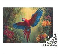 Puzzle di pappagalli colorati. Un gioco altamente creativo con un alto livello di difficoltà, adatto ad adolescenti e adulti. 1000 pezzi (75x50 cm).