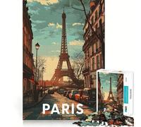 Puzzle di Parigi con la Torre Eiffel per ragazzi, 1000 pezzi, stimola la memoria, rilassante, divertente, da assemblare, (38x26cm)