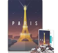 Puzzle di Parigi da 1000 pezzi per adulti e adolescenti, sfida difficile antistress, migliora l'amore tra coppie, 38x26cm