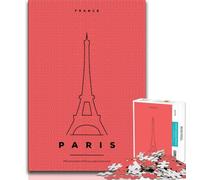 Puzzle di Parigi, Francia per adulti e adolescenti, puzzle, aiuta il cervello a esercitare i giocattoli avvincenti per coltivare la pazienza e l'interazione genitore-figlio, 38x26cm