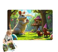 Puzzle di Pasqua Jigsaw - Grazioso puzzle di coniglietto di Pasqua, Funny Easter Party Supplies, Immagine unica del modello di coniglio, Puzzle di decorazioni per la casa dei cartoni animati per bambi
