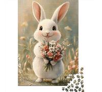 Puzzle di Pasqua per adulti con coniglietto carino, puzzle da 1000 pezzi per adolescenti dai 12 anni in su, regali per la vigilia di Natale, 1000 pezzi (75x50 cm)