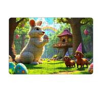 Puzzle Di Pasqua - Puzzle Di Modello Di Coniglio, Arte Del Coniglietto Di Primavera | Gioco Di Divertimento Di Pasqua Per Bambini, Decorazione Della Tavola A Casa, Giocattolo Di Stagione Unico Per