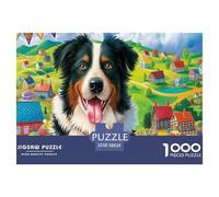 Puzzle di Pastore Maremmano da 1000 Pezzi Carta Riciclata Cane tra Dolci Scenario Festivo Vibrante per Adulti Regalo Divertente Attività Domestica Ottimo Regalo Familiare 38x26cm