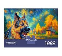 Puzzle di Pastore Tedesco da 1000 Pezzi, Carta Riciclata con Arte di Pastore Tedesco Sorridente, per Adulti, Gioco Estremamente Difficile, Stimolante per la Famiglia, Regalo, 52x38cm