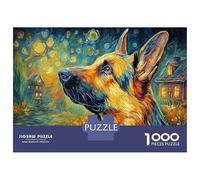 Puzzle di Pastore Tedesco da 1000 Pezzi, Carta Riciclata con Arte di Pastore Tedesco Verso il Cielo, per Adulti, Sfida Molto Difficile, Decorazione Murale e Regalo, 38x26cm