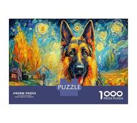 Puzzle di Pastore Tedesco da 1000 Pezzi, Carta Riciclata, Ritratto Vibrante di Pastore Tedesco, per Adulti e Bambini, Sfida Molto Difficile, Gioco Educativo, Attività per Casa, 52x38cm