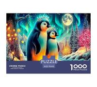 Puzzle di pattinaggio sui pinguini per tutta la famiglia, 1000 pezzi - Pinguini (al chiaro di luna), regali per uomini e donne, regalo divertente per la casa, 70x50 cm/1000 pezzi