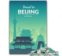 Puzzle di Pechino, Cina, per adulti e adolescenti, puzzle antistress, per trascorrere il tempo in casa, per migliorare l'amore tra coppie, 1000 pezzi (50x75cm)