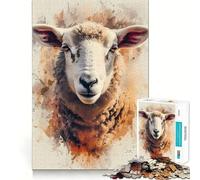 Puzzle di pecore ad acquerello, 1000 pezzi, per ragazzi, ideale per migliorare la memoria, rilassarsi e divertirsi, con tagli netti e pezzi da collezione 38x52cm