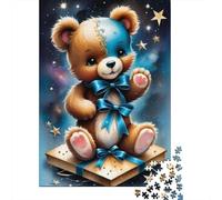 Puzzle di peluche a forma di orso, divertimento per tutta la famiglia, puzzle in cartone riciclato al 100% per bambini e adulti dai 12 anni in su, regali di Halloween, 1000 pezzi (75x50 cm)