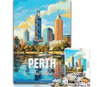 Puzzle di Perth, Australia, 1000 pezzi per adolescenti, difficili da completare ma divertenti e divertenti, decorazioni e regali unici per la casa, 38x26cm
