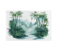 Puzzle di piante di bambù primaverili per adulti, 1000 pezzi, puzzle in legno scenico botanico, decorazioni stampate con paesaggi per feste di intrattenimento