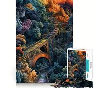 Puzzle di pietra "Ponte di pietra" da 1000 pezzi per ragazzi, giocattolo intelligente per la casa, taglio preciso, regalo premuroso 50x75cm