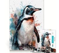 Puzzle di pinguini ad acquerello da 1000 pezzi per adolescenti,gioco stimolante per la mente,montaggio sicuro e stabile,divertimento assicurato per tutta la famiglia (38x26cm)