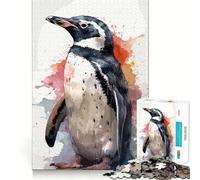 Puzzle di pinguini ad acquerello per ragazzi,1000 pezzi,gioco stimolante per la mente,montaggio sicuro e stabile,attività di condivisione per i propri cari (50x75cm)