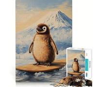 Puzzle di pinguini surfisti per ragazzi, 1000 pezzi, giocattolo divertente e stimolante per il tempo libero, con ritagli chiari, decorazione murale (50x75cm)