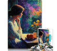 Puzzle di pittura a olio di una bella donna per adolescenti, puzzle da 1000 pezzi, giocattoli da gioco, ogni pezzo è unico - gioco divertente e stimolante per tutta la famiglia (75x50cm)