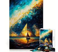 Puzzle di pittura a piramide triangolare per ragazzi, 1000 pezzi, esercizio cognitivo, rilassante, divertente, senza bordi taglienti, regalo di Natale ideale (38x52cm)